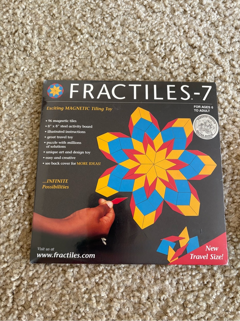 Magnetic Tiling Toy - Multi (Yellow/Blue/Red)